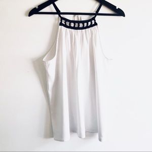 New York & Co. Dressy White Tank Top, SZ M